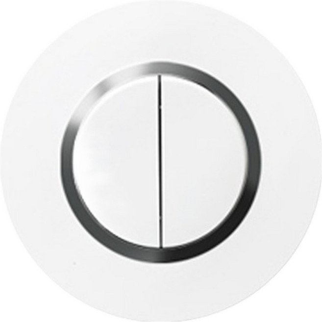 Legrand 羅格朗 Doussi 圓形鍍鉻環 Simple 2開 單切/三路兩用開關 白色, 1個