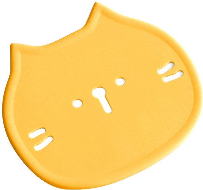 에이드엘 펀칭캣 실리콘 컵받침, 치즈, 2개