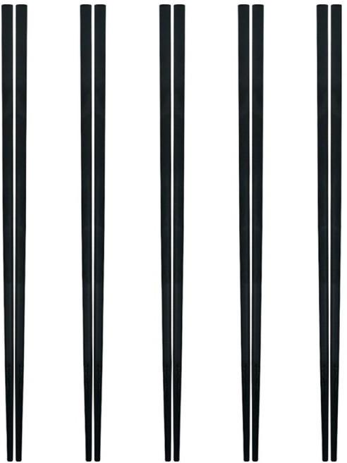 월드크린 프리미엄 사각 젓가락, 블랙, 단품, 5개