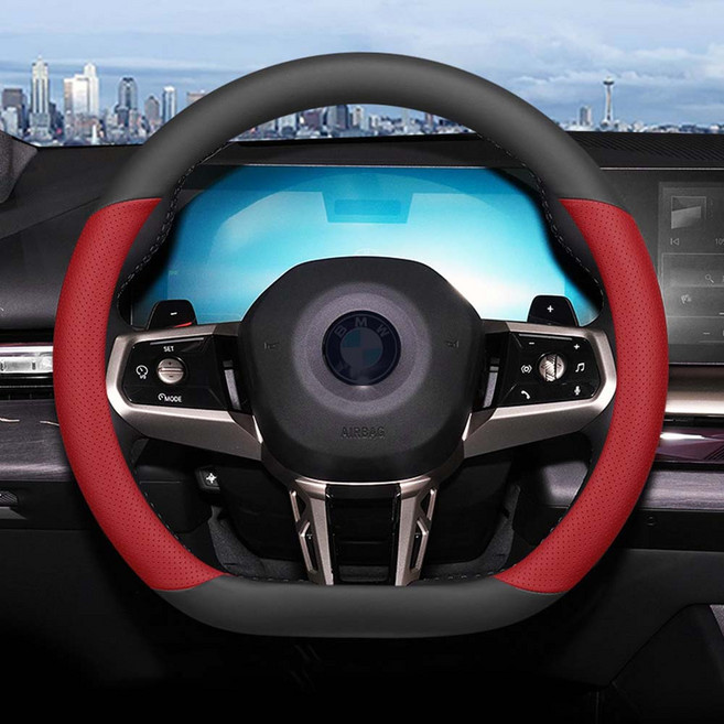 크로니클 프리미엄 슬립방지 스트어링 포인트 D컷 핸들 커버, 레드