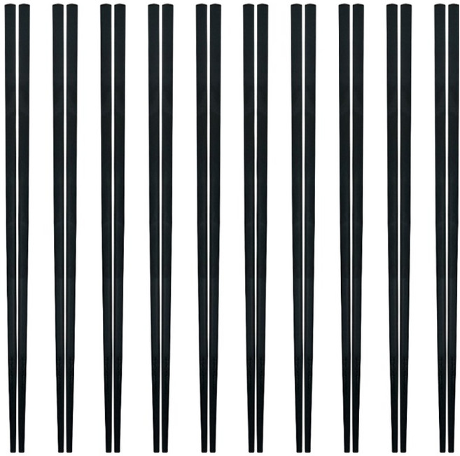 월드크린 프리미엄 젓가락 사각, 블랙, 단품, 10개