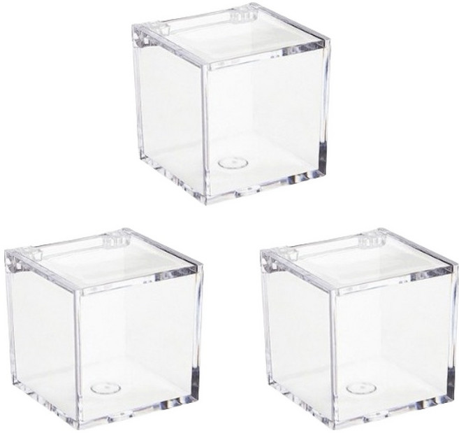 에이비엠코리아 아크릴 소품 보관함 6cm, 투명, 3개