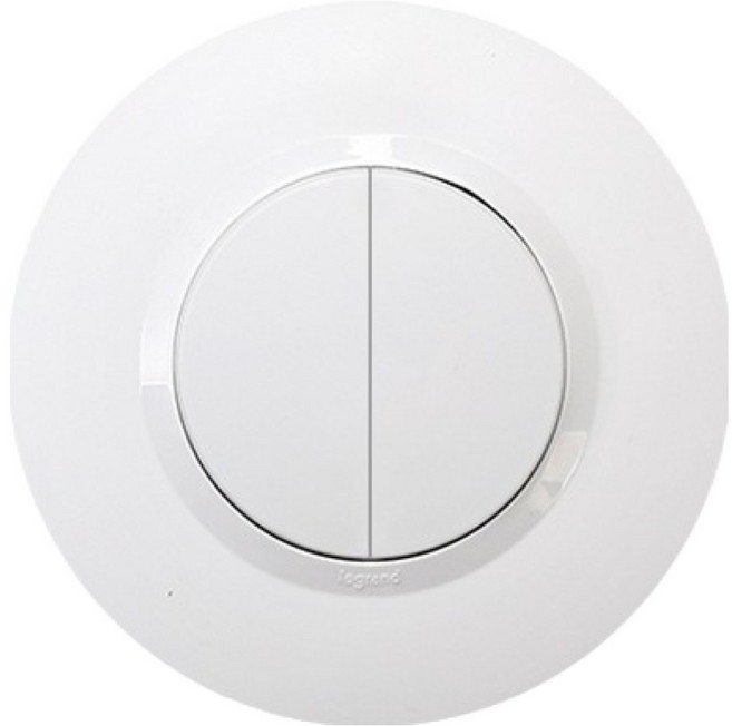 Legrand 羅格朗 Dussi 圓形 Simple 2開 1路/3路兩用開關 白色, 1個