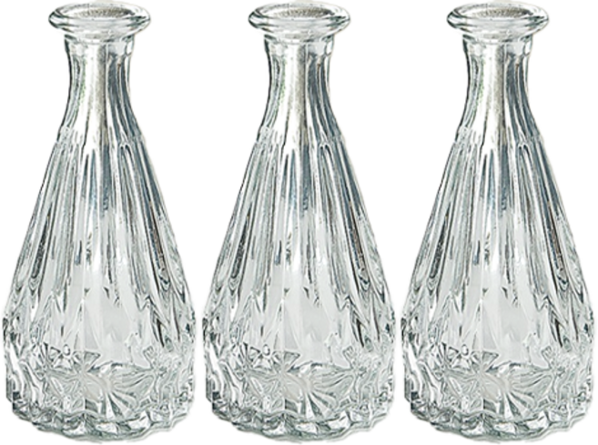 꼬까 크리스탈 화병 디퓨저 유리병, 50ml, 3개