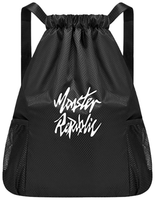 몬스터리퍼블릭 로고 디자인 짐색 신발 주머니, 화이트, 1개
