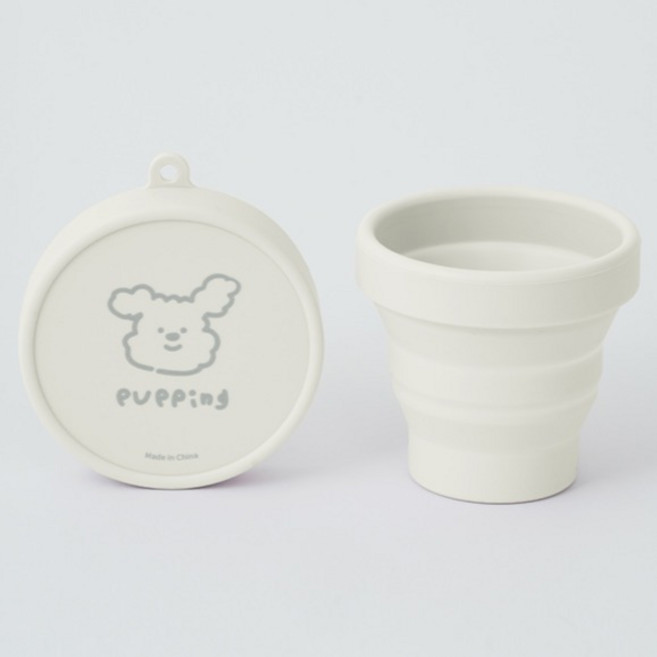 퍼핑 반려동물 휴대용 컵, 밀크, 1개