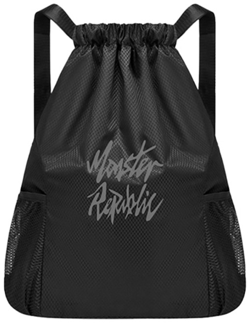 몬스터리퍼블릭 로고 디자인 짐색 신발 주머니, 그레이, 1개