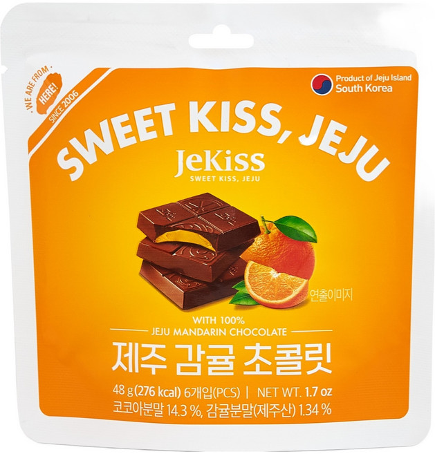 제키스 제주 감귤 초콜릿 6p, 48g, 1개