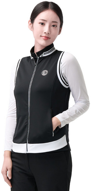 프로월드컵 여성용 포인트 타공 골프웨어 베스트 Q124-6201-1