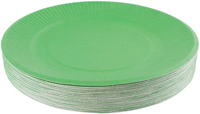 칼라 종이 접시, 초록, 40개
