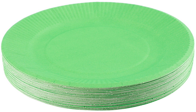 칼라 종이 접시, 연두, 40개