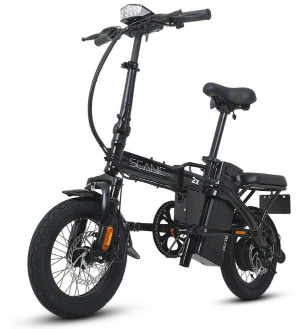 에이유테크 스카닉 2X 접이식 전기자전거 36V 7.5Ah, 스틸, 블랙