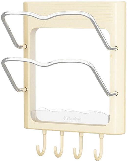 마켓감성 무타공 고데기 거치대 사각, 크림, 1개