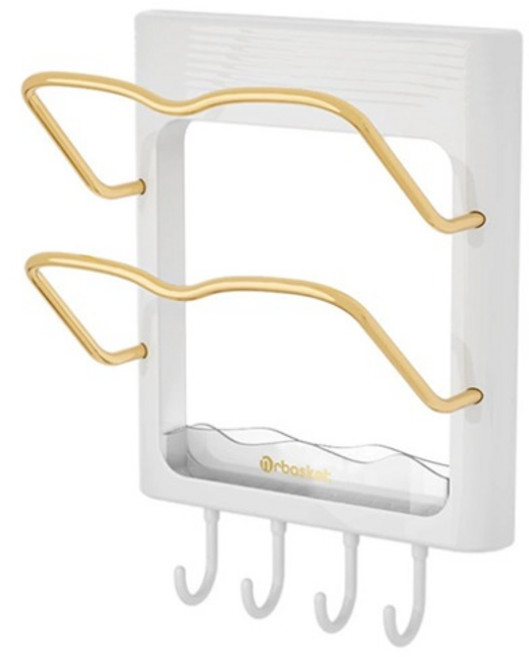 마켓감성 무타공 고데기 거치대 사각, 화이트, 1개