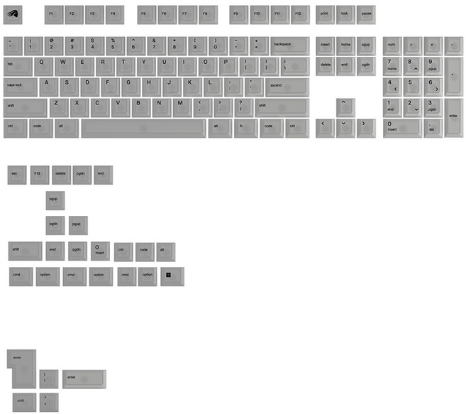 Glorious GLORIOUS Polychroma V2 RGB 鍵帽組, 單一商品, 獨特規格開關, 透明