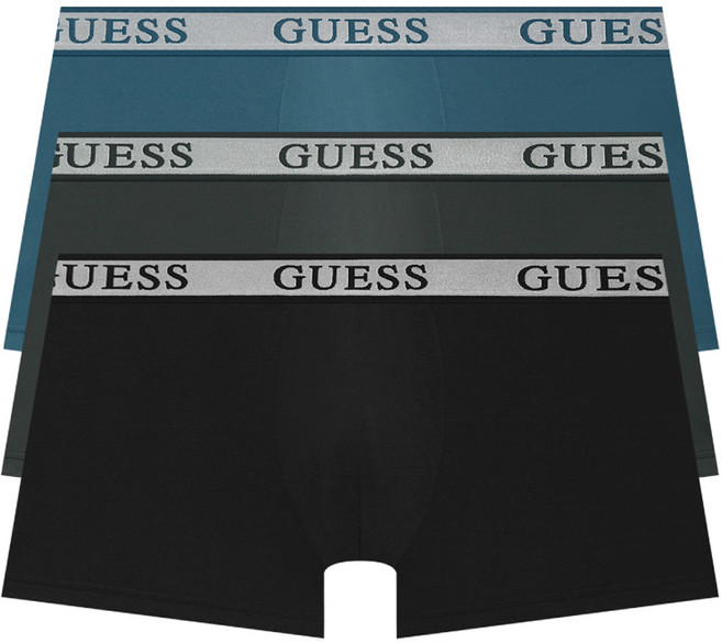 GUESS UNDERWEAR ICE DEEP 銀色腰帶四角褲 3件組