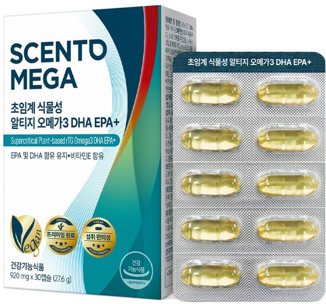 뉴트리원 센토메가 초임계 식물성 알티지오메가3 DHA EPA+ 27.6g, 1개, 30정
