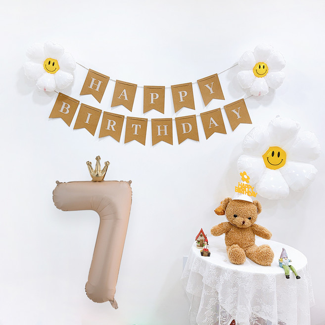 파티공구 왕관숫자생일파티 세트, 카라멜7, 1세트