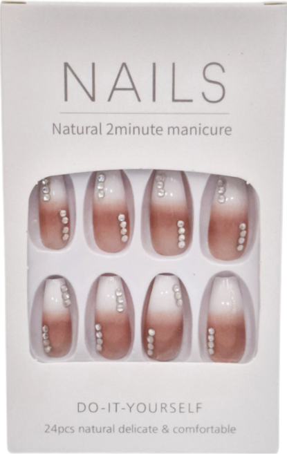 Paula's Nail 寶拉美甲 星月蝴蝶寶石美甲貼片 24片帶工具包, AP69170, 1盒