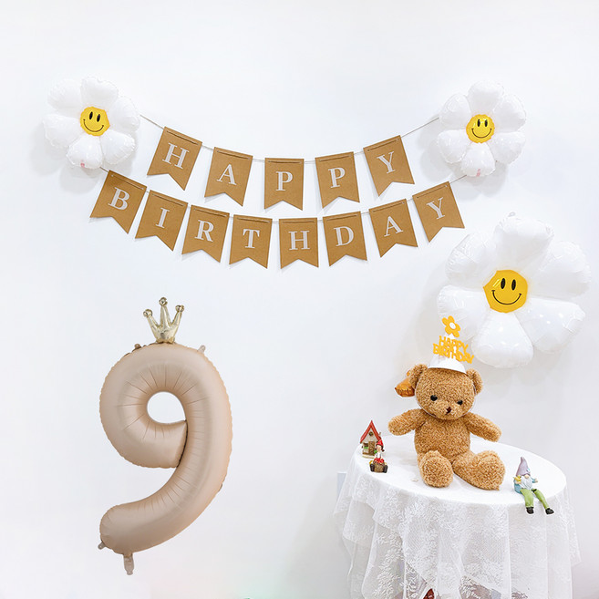 파티공구 왕관숫자생일파티 세트, 카라멜9, 1세트