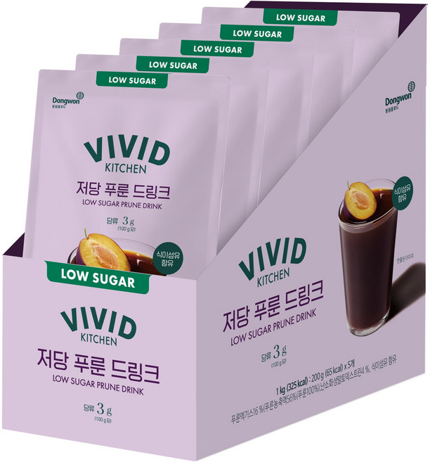 VIVID KITCHEN 低糖西梅汁, 200g, 5包
