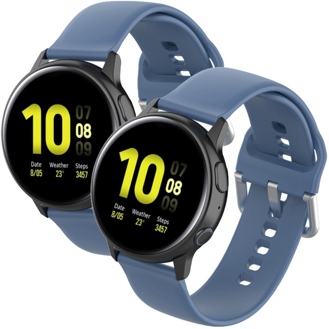 메오르 갤럭시워치 실리콘 스포츠 버클 스트랩 2p, 미드나잇블루+미드나잇블루, 1세트