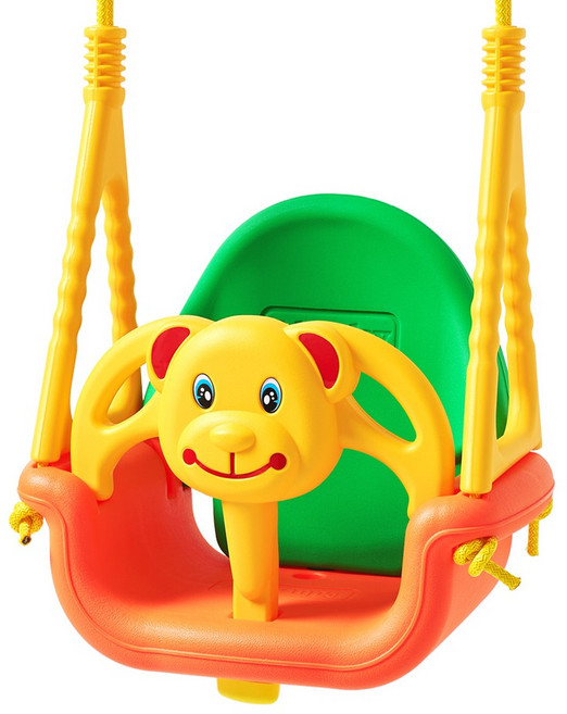 에듀플레이 아동용 곰돌이 그네, 옐로우 + 오렌지 + 그린, 1개