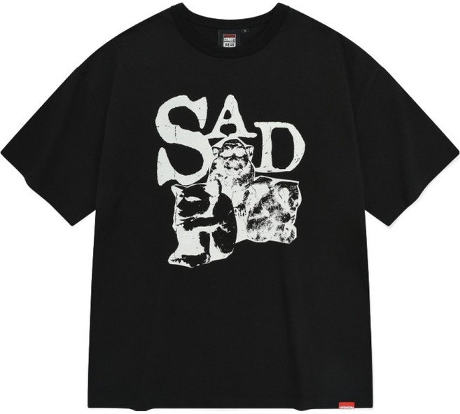 VISION STREET WEAR 男女通用 SAD T恤 VS2402ST31, 黑色(VS2402ST31BK)