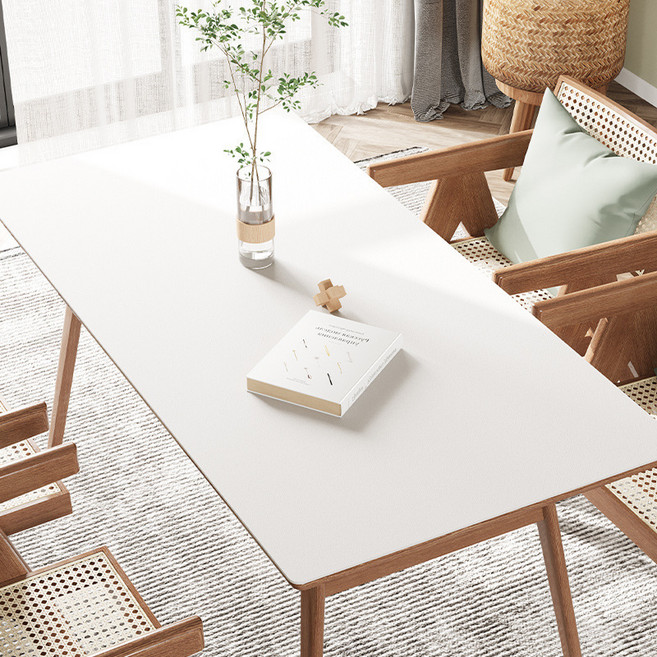 하우즈룸 가죽 방수 식탁 테이블매트, 화이트, 대형(60 x 120 cm), 1개