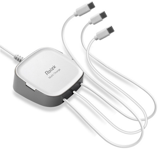 로이직 멀티팩트 C타입 3p 멀티충전기 RZ-703, 화이트, 1개
