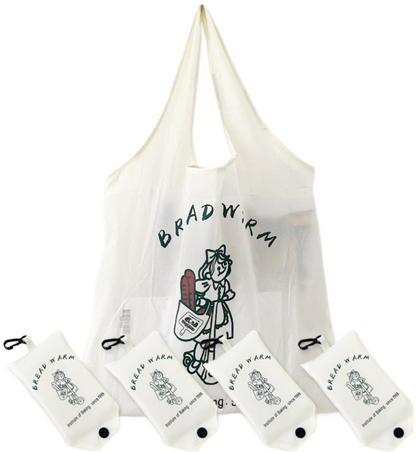 ROJI 브레드 포켓 휴대용 장바구니, 혼합색상, 5개