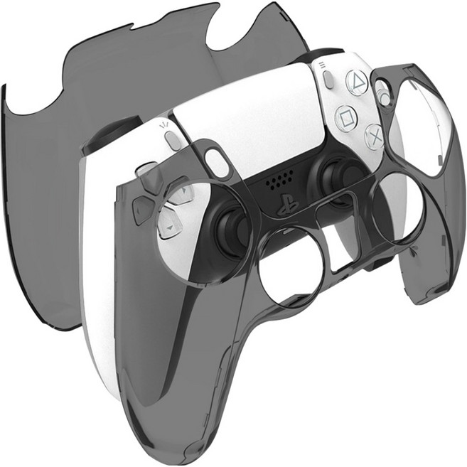 스페이스쉴드 PS5 듀얼센스 호환 퓨어 그립 클리어 PC 케이스, 투명블랙, 1개