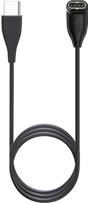 호후 C타입 데이터 케이블 도킹 충전포트 가민충전 ᄀ자 헤드 워치 고속 충전기, 블랙, 1개, 1m