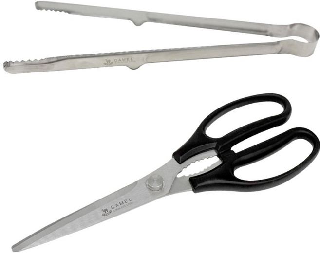 영수산업카멜 바닥에 닿지않아 위생적인 띄움 양손가위 + 스텐 악어집게 세트, 가위 + 집게, 올스텐, 1세트