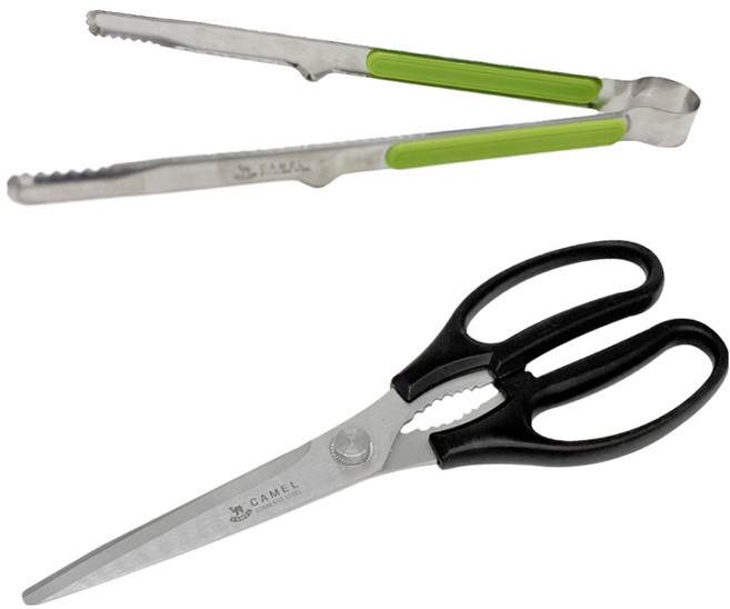 영수산업카멜 바닥에 닿지않아 위생적인 띄움 양손가위 + 스텐 악어집게 세트, 가위 + 집게, 그린, 1세트