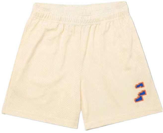 B2WIN 男士夏季沙灘短褲, 杏色藍標