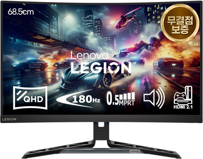 레노버 QHD 커브드 게이밍 180Hz AS3년 모니터, 68.5cm, R27qc-30/67C6GAC2KR(무결점)