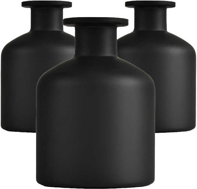 꼬까 시약병 디퓨저 용기, 매트블랙, 150ml, 3개