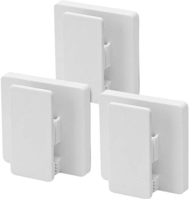 후딱 거꾸로 다용도 무타공 접착식 집게 걸이, 화이트, 3개