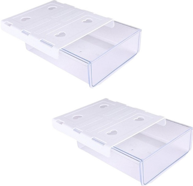 에이비엠코리아 부착식 슬라이딩 언더 수납함, 화이트, 2개