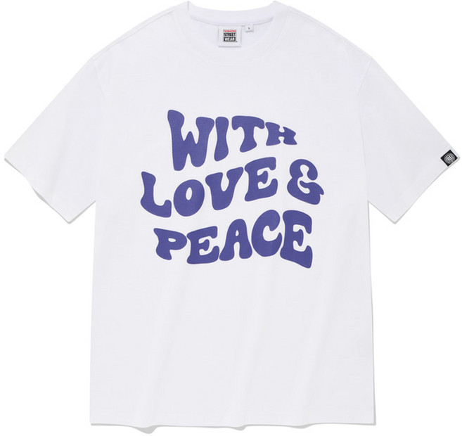 비전스트릿웨어 남녀공용 Love & Peace 반팔 티셔츠 VS2202ST29