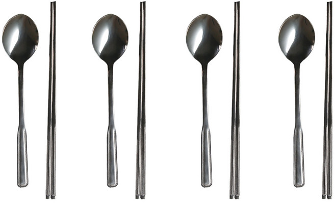 리빙글로리 옥수저 세트, 실버, 4세트, 수저 4p