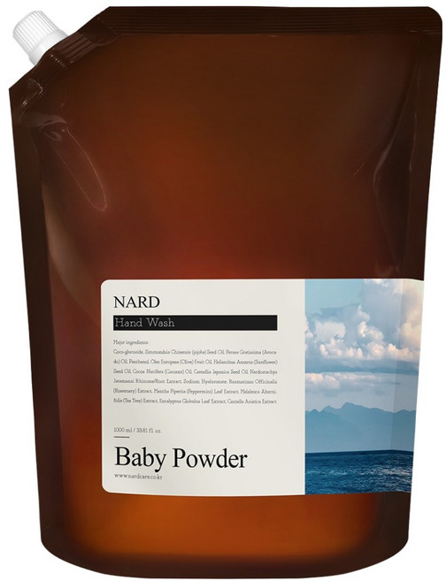 나드 리프레쉬 퍼퓸드 핸드워시 리필 베이비파우더, 1L, 1개