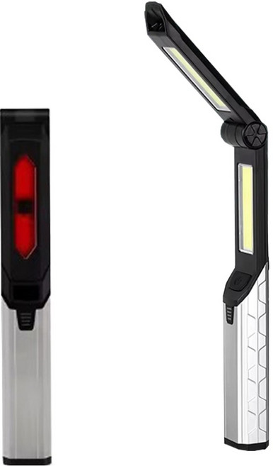 디제이디 주식회사 XPE SMD COB LED 충전식 멀티 다용도 접이식 작업등, 블랙 + 실버, 1개