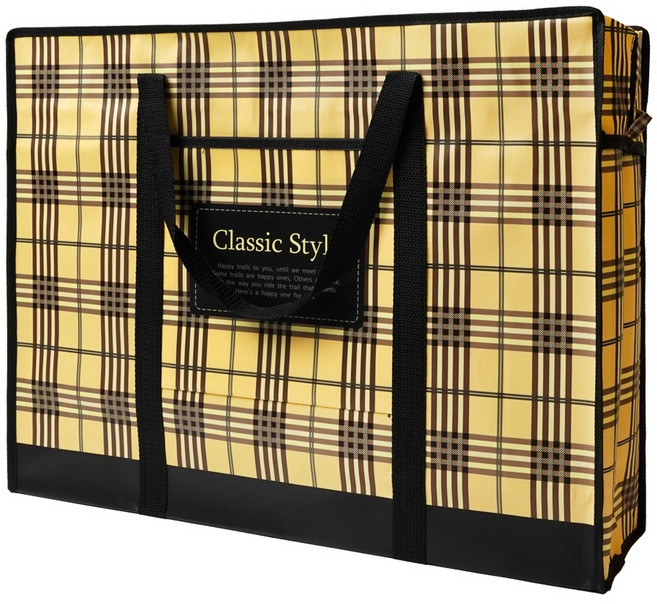 포포팬시 클래식 스타일 체크 타포린백, 블랙, 1개