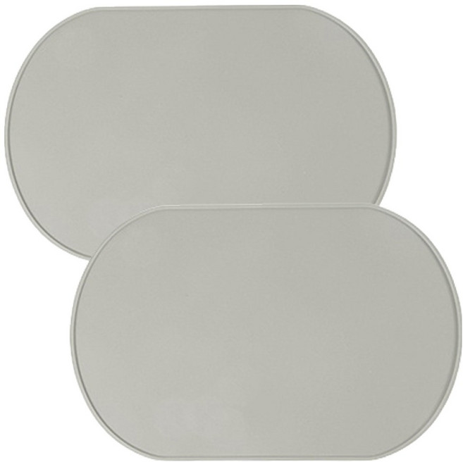 하우즈룸 실리콘 방수 식탁 테이블 매트, 그레이, 39 x 26.5 cm, 2개