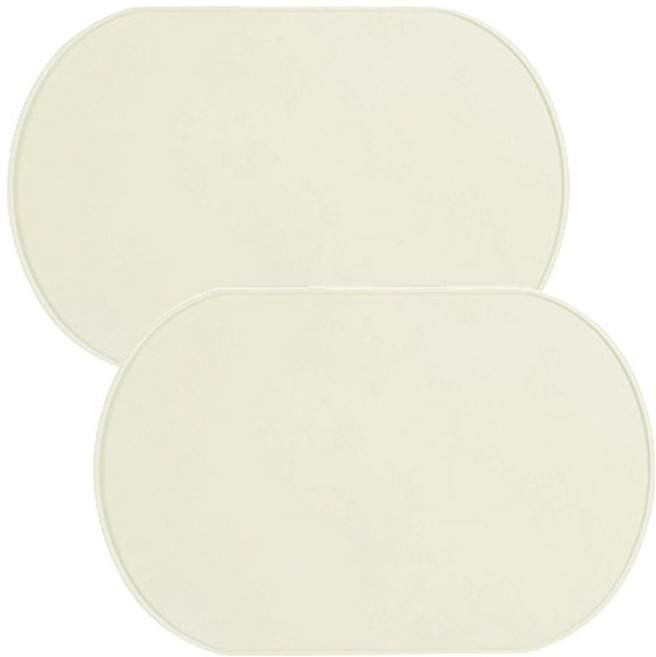 하우즈룸 실리콘 방수 식탁 테이블 매트, 아이보리, 39 x 26.5 cm, 2개