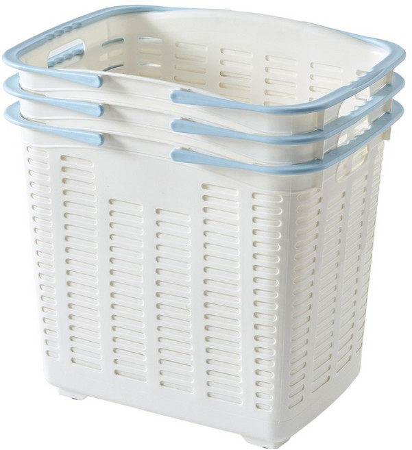 브리다 바퀴 달린 다용도 손잡이 바구니, 크림, 3개