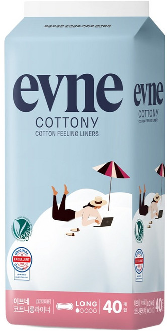 이브네 프리미엄 코트니 팬티라이너, 1개, 40개입, 롱