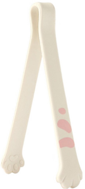 이지실리 실리콘 캐치캣 고양이 주방집게 소 12cm, 화이트, 1개